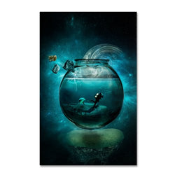 Two Lost Souls Artwork by Erik Brede, 12 by 19-Inch Canvas Wall Art