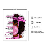 African American Girl Wall Art - Black Art - Inspirational Positive Quotes Wall Decor - Positive Affirmations Poster - Pink Little Girls Bedroom Decor - Toddler Girls Room Decor - Black Girl Magic
