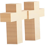 200 Pieces Wooden Crosses for Crafts Cross Shaped Wooden Pieces Blank Wooden Cross Ornament Unfinished Wood Cutout for DIY Projects Home Decoration Gift Tags, 4.33 x 2.76 Inch