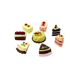 DeRu 8pcs 1/12 Scale Miniature Accessories Mini Cakes Dollhouse Decoration Accessories Play Food Set for DIY Decoration