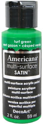 DecoArt Americana Multi-Surface Satin Acrylics Paint, 2-Ounce, Turf Green