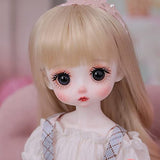 Educational Model BJD Dolls 1/6 Big Eyes Doll 10 Inch 15 Ball Joints Doll DIY Toy Gift, Makeup Head, Headdress Full Set Clothes Shoes Wig with Gift Card Package for Girl