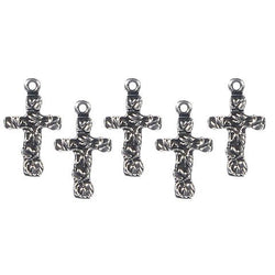 Bulk Buy: Darice DIY Crafts Cross Charms Antique Silver 14 x 24mm 10 pieces (6-Pack) 1970-36