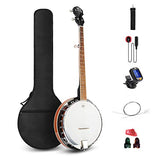 Vangoa 5 String Banjo Remo Head Closed Solid Back with beginner Kit, Tuner, Strap, Pick up, Strings, Picks and Bag