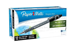 Paper Mate FlexGrip Ultra Retractable Ballpoint Pen, Fine Point, Black, 24-Count