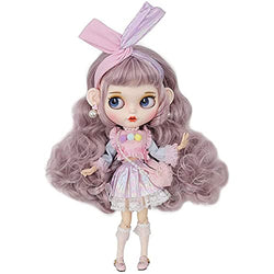 Hiocpl Blyth Doll 1/6 BJD Doll 19 Ball Jointed Doll 4-Color Changing Eyes DIY Toy with 9 Pairs Replaceable Hands for Christmas, Birthday Best Gift,A