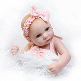NPK collection Reborn Baby Doll Full Silicone Anatomically Correct Tiny Reborn Preemie 10inch 26cm Kids Bathing Sleeping Doll Pink Mini Dress