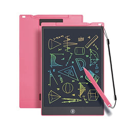 Doodle Board, LCD Writing Tablet, Erasable & Colorful Doodle Scribbler Board with Eye-Protecting Large Screen, Educational Learning Toy for 3 4 5 6 Kid, Drawing Tablet Gift for Boy Girl(12 inch, Pink)