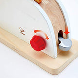 Hape White Wooden Pop-Up Toaster Set, Pretend Play Kitchen Accessories for Kids Preschoolers