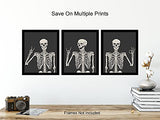 Skeleton Wall Art & Decor - Halloween Wall Decor - Gothic Home Decor - Goth Room Decor - Funny Skull Wall Decor - Pagan Gifts - Bedroom Dorm Man Cave - Men Boys Teens - Witchy Picture Poster Print