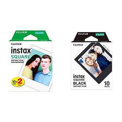 Fujifilm Instax Square Twin Pack Film - 20 Exposures & Instax Square Black Film - 10 Exposures