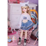 KDJSFSD BJD Doll 1/6 Pretty Girl 34cm Ball Jointed Dolls Action Full Set Figure SD Doll with Clothes Wig Shoes Hat