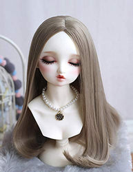 Clicked BJD Doll Centre Parting Long Straight Wig for 1/3 1/4 1/6 Dolls DIY Supplies Doll Making DIY Accessory,B,1/4