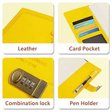 Leather Locking Diary A5, MOHOO Locked Dotted Journal with Pocket Card Slots, 300 Pages Non-Bleed 120gsm Thick Paper Secret Notebook with Lock for Women Adults Girls, Yellow