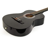 30" Black Wood Guitar With Case and Accessories for Kids/Boys/Beginners