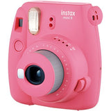 Fujifilm instax Mini 9 Instant Camera (Flamingo Pink) and instax Film Twin Pack (20 Exposures) Bundle Pink