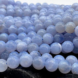 African Blue Lace Agate Beads (Grade AAA- Rare Sky Blue Color) Natural Crystal Chakra Energy Healing Stone Ideal for Necklace Bracelet DIY Jewelry Making Smooth Round 8mm