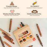 Colour Me Kids- Skin Color Crayons (12 Crayons in a pack) - Large 3.5 inch - multicultural skin tone crayons that Celebrate Diversity 1LXB2102020