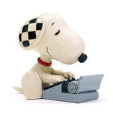Enesco Jim Shore Peanuts Snoopy Typing Miniature Figurine, 3 Inch, Multicolor