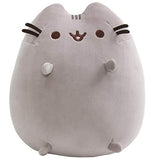 GUND Pusheen Squisheen Sitting Plush Cat, 11" & Pusheen's Little Brother Pip Stuffed Plush Cat, 6.5", Gray, Model Number: 6050557