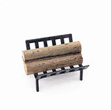 EatingBiting 1:12 Dollhouse Miniature Furniture Garden Lawn Fireplace Metal Firewood Rack Metal Rack with Firewood for Living Room Fireplace Model