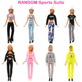 29 Pcs Doll Clothes and Accessories Including 14 Pcs Fashion Sequin Long Dresses Hooded Sports Suit Tops Pants Swimsuits with 15 Shoes for 11.5 inch Girl Dolls