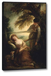 Haymaker and The Sleeping Girl by Thomas Gainsborough - 7" x 10" Gallery Wrap Giclee Canvas Print - Ready to Hang