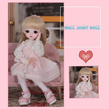 Fbestxie 26Cm BJD Doll Exquisite Lovely Simulation Doll SD 1/6 Full Set Joint Dolls Can Change Clothes Shoes Decoration Wait,B