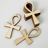 ALL SIZES BULK (12pc to 100pc) Unfinished Wood Wooden Symbol of Life Ankh Laser Cutout Dangle Earring Jewelry Blanks Charms Ornaments Shape Crafts Made in Texas