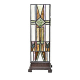 14" Stained Glass Mission Style Hurricane Accent Lamp