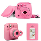 FujiFilm Instax Mini 9 Instant Camera + Fujifilm Instax Mini Film (40 Sheets) Bundle with Deals Number One Accessories Including Carrying Case, Color Filters, Kids Photo Album + More (Flamingo Pink)