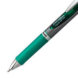 Pentel EnerGel RTX Retractable Liquid Gel Pen, Bold Line, Metal Tip, Green Ink, Box of 12 (BL80-D)