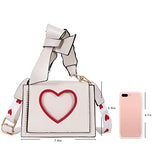 Qiayime Purses and Handbags for Women Fashion Chain Ladies PU Leather Top Handle Satchel Shoulder Tote Little Girls Heart Shaped Bow Bags Kids Purses (White-3)