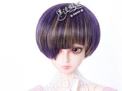 (22~24cm) 1/3 BJD Doll SD Fur Wig Dollfie / Mixed & Gradients Purple / Short Hair FBE118