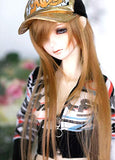 1/6 6-7" 15-17cm Bjd Doll Hair Wig Long Straight Layer Roll Inside Tips Golden Brown Styled