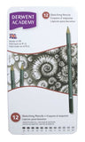 Derwent Academy Sketching Pencils, 12 Degrees of Hardness Metal Tin, 12 Count (2301946)