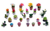 Togudot Miniature Potted Plants Dollhouse Mini Plant Bonsai Flower Model Tiny Fake Greenery Decoration 27 Pcs