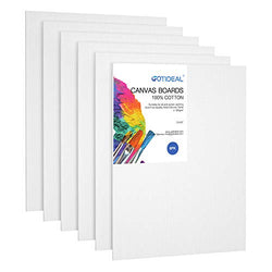 GOTIDEAL Canvas Panels 12x16" inch Set of 6,Professional Primed White Blank- 100% Cotton Artist Canvas Boards for Painting, Acrylic Paint, Oil Paint Dry & Wet Art Media