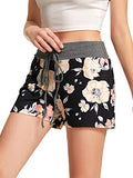 SweatyRocks Workout Yoga Shorts Pants Hot Shorts for Women Orange Floral Print Medium