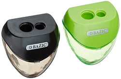 BAZIC Dual Blades Sharpener with Triangle Receptacle, 2 Per Pack (Colors May Vary)