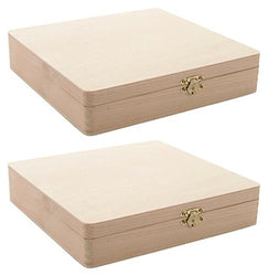 2-Pack - Darice 9180-06 Unfinished Cigar Box, 8.375" x 8.125" x1.75" …