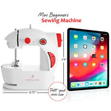 Hearth & Harbor Mini Sewing Machine for Beginners with Sewing Kit, 122 PC Dual Speed Portable Sewing Machine, Travel Small Sewing Machine Kit, Kids Sewing Machine Ages 8-12 with DIY Sewing Book & More