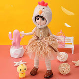 LoveinDIY 14.2 Inch BJD American Doll with Cloth Dress Up Girl Figure for DIY Customizing - Chick