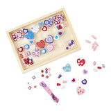 Melissa & Doug Created by Me! Heart Beads Wooden Bead Kit, 120+ Beads and 5 Cords for Jewelry-Making