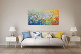 RICHSPACE ARTS Flower Canvas Wall Art Blue Yellow Orange Decor Wildflower Nature Picture in Bright Color Framed Artwork for Living Room Bedroom Modern 3d Textured Floral Painting Ready to Hang