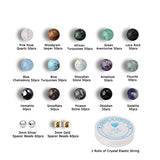 Natural Stone Beads DIY Jewelry Making Crystals 6mm Loose Gemstone Beads Smooth Energy Healing Beads for Bracelet Earrings Necklace (16 Materials,6mm)