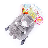 Lazada Kids Backpack Toddler Backpacks Stuffed Animal Cat Toys Small Backpack Gray 9.5"