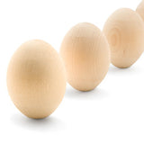 2.5" x 1-7/8" Wooden Eggs, Bag of 24 Unfinished Wooden Easter Craft Eggs, Display, Smooth