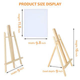 Easel Tabletop Painting Easel with Canvas Sets(4 Packs) Wooden Art Table Easel Stand (16Inch(4 Easels &Canvas))