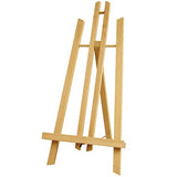 U.S. Art Supply 11"x14" Stretched Canvas and 18" Natural Wood Table Easel Kit - Complete Set of 6